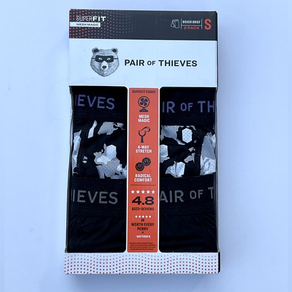 Pair of Thieves 2 pack SUPERFIT Boxer Briefs S - Picture 5 of 6